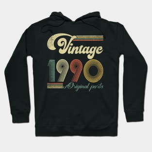 Retro Vintage 1990 34th Birthday Gift Men Women 34 Years Old Hoodie